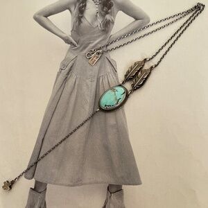NOISY PLUME Turquoise and Sterling Silver Necklace is NWOT and MAGNIFICENT!!!